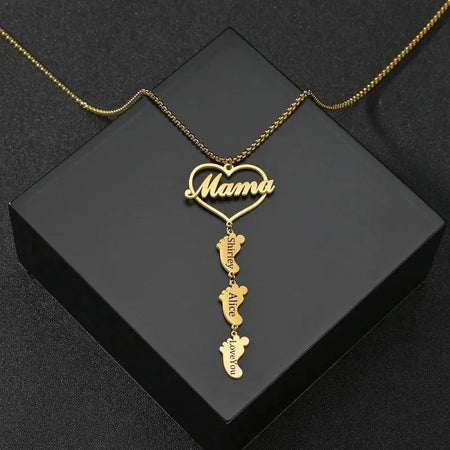 Collar Mamá con Pies de Bebé personalizables - Moroveta