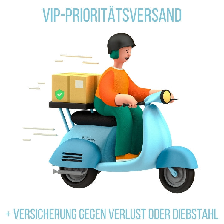 VIP-Prioritätsversand + Versicherung gegen Verlust oder Diebstahl